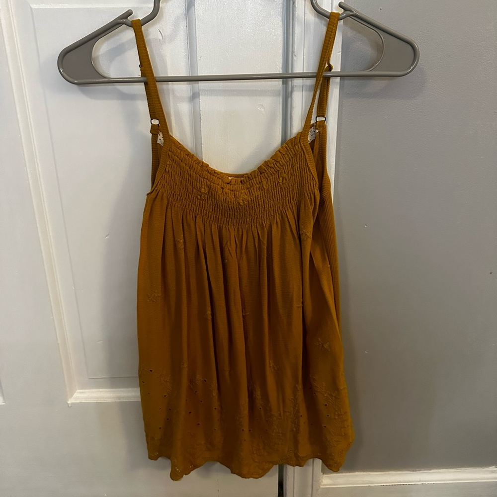 Dark Yellow camisole with floral pattern XS